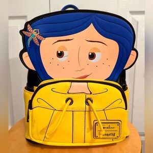 Loungefly Coraline Character Backpack - Blue and Yellow